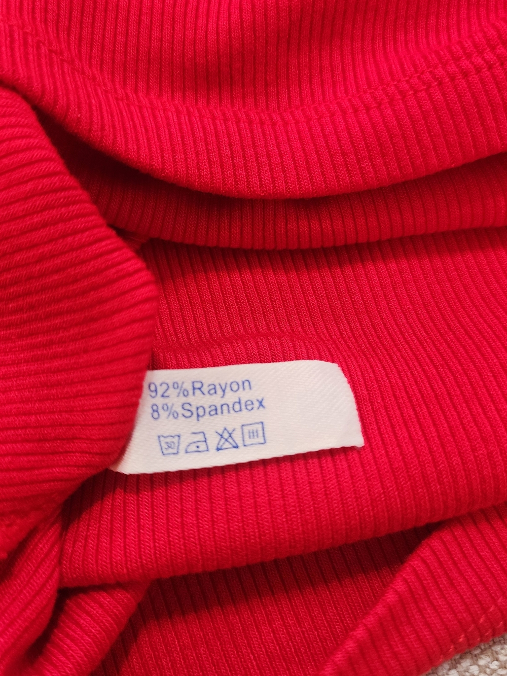 Women’s Red Ribbed Racerback Tank Top - Picture 11 of 11